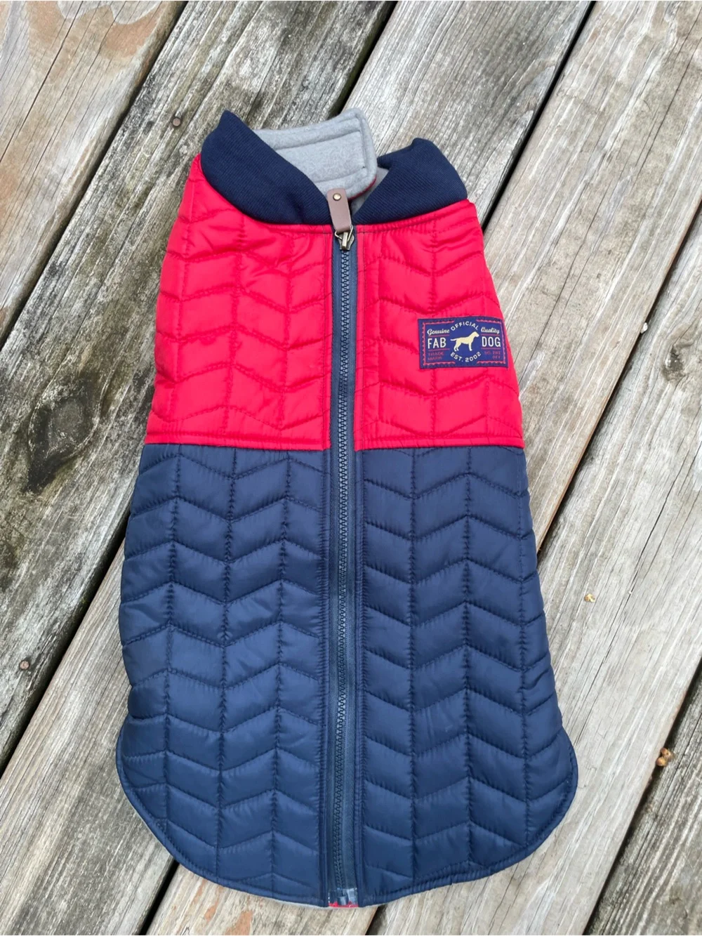 Quilted Red & Navy Pet Jacket